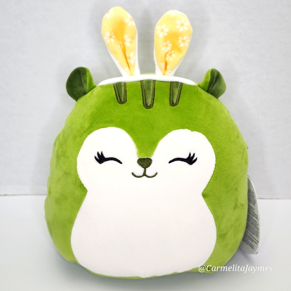 🐣 DEANDRA 🐿️ FTM Green Squirrel Yellow Daisy Ears Easter 2025 Squishmallow NWT